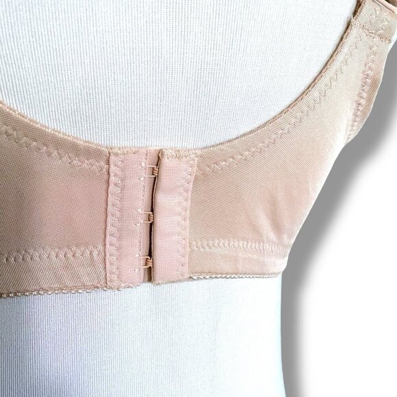 Glamorise 40C Bra Tan Nude Wonderwire Satin & Lace Full Figure Underwire 1045 - Picture 6 of 7